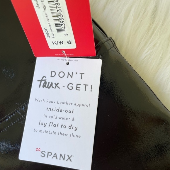 NWT - Spanx Faux Patent Leather Leggings - Vinyl - Size Med. Tall - Picture 5 of 11